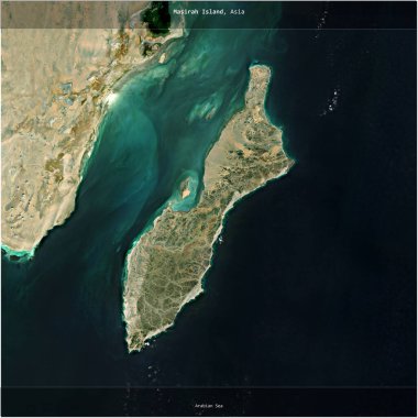 Umman 'a ait Arap Denizi' ndeki Masirah Adası 5 Ocak 2024 'te çekilmiş bir uydu görüntüsüyle karesini aldı.