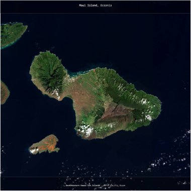 Amerika Birleşik Devletleri 'ne ait Kuzey Pasifik Okyanusu' ndaki Maui Adası, 7 Aralık 2017 'de çekilmiş bir uydu görüntüsünün karesini aldı.