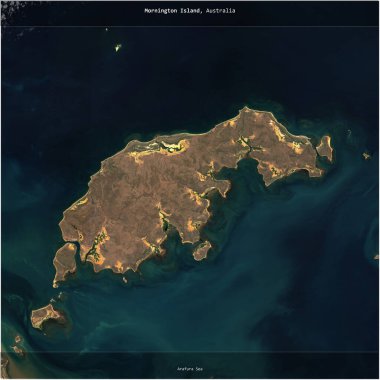 Avustralya 'ya ait Arafura Denizi' ndeki Mornington Adası, 25 Ağustos 2023 'te çekilmiş bir uydu görüntüsüyle karesini aldı.