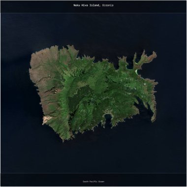 Fransa 'ya ait Güney Pasifik Okyanusu' ndaki Nuku Hiva Adası, 1 Ağustos 2021 'de çekilmiş bir uydu görüntüsüyle karesini aldı.