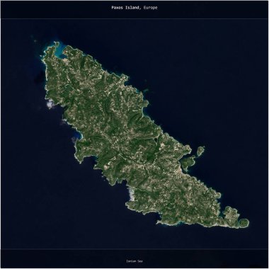 Yunanistan 'a ait İyon Denizi' ndeki Paxos Adası, 21 Mart 2024 'te çekilmiş bir uydu görüntüsünün karesini aldı.