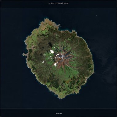 Japon Denizi 'ndeki Rishiri Adası, 28 Ekim 2019' da çekilen uydu görüntüsünün karesini aldı.
