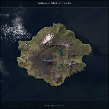 Bering Denizi 'ndeki Semisopochnoi Adası 8 Haziran 2021' de çekilmiş bir uydu görüntüsüyle karesini aldı.