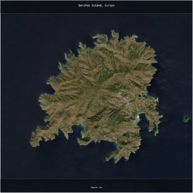 Yunanistan 'a ait Ege Denizi' ndeki Serifos Adası, 5 Nisan 2023 'te çekilmiş bir uydu görüntüsünün karesini aldı.