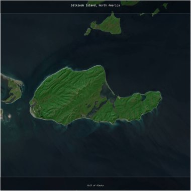 Amerika Birleşik Devletleri 'ne ait Alaska Körfezi' ndeki Sitkinak Adası, 15 Ağustos 2020 'de çekilmiş bir uydu görüntüsünün karesini aldı.