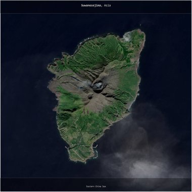 Japonya 'ya ait Doğu Çin Denizi' nde Suwanosejima, 18 Ekim 2023 'te çekilmiş bir uydu görüntüsünün karesini aldı.