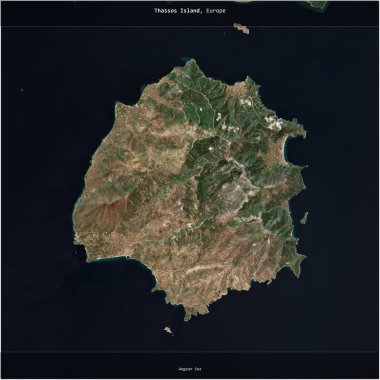 Yunanistan 'a ait Ege Denizi' ndeki Thassos Adası, 18 Ağustos 2023 'te çekilmiş bir uydu görüntüsünün karesini aldı.