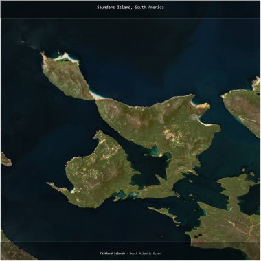 Falkland Adaları 'na ait Güney Atlantik Okyanusu' ndaki Saunders Adası 23 Kasım 2022 'de çekilmiş bir uydu görüntüsüyle karesini aldı.