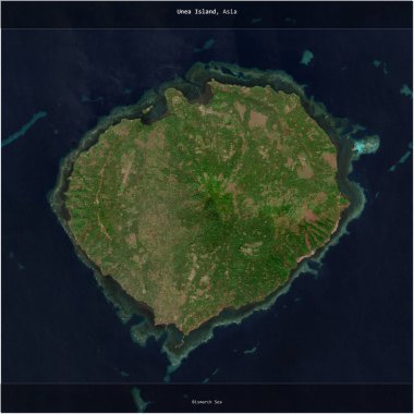 Papua Yeni Gine 'ye ait Bismarck Denizi' ndeki Unea Adası, 8 Haziran 2019 'da çekilmiş bir uydu görüntüsüyle karesini aldı.