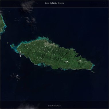 Upolu Island in the South Pacific Ocean, belonging to Samoa, cropped to square on a satellite image taken in June 23, 2023 clipart