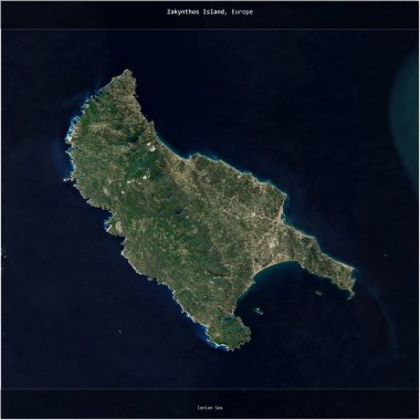 Yunanistan 'a ait İyon Denizi' ndeki Zakynthos Adası, 19 Kasım 2023 'te çekilmiş bir uydu görüntüsü ile karesini aldı.
