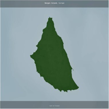 Estonya 'ya ait Finlandiya Körfezi' ndeki Nargen Adası renkli bir yükseklik haritasında kareye eklenmiştir.