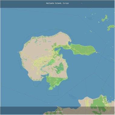 Bothnia Körfezi 'ndeki Hailuoto Adası, Finlandiya' ya ait, topoğrafik, OSM standart haritası ile karelenmiştir.