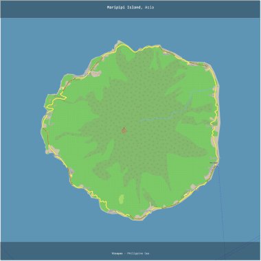 Filipin Denizi 'ndeki Maripipi Adası, Filipinler' e ait, bir topoğrafik, OSM standart haritası üzerinde karelenmiştir.