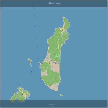 Japonya 'ya ait Filipin Denizi' ndeki Nijima, bir topoğrafik, OSM standart stil haritasına eklenmiştir.