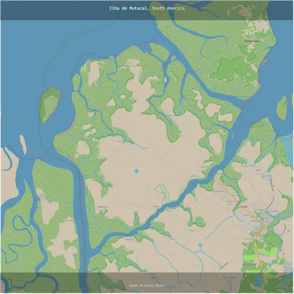 Brezilya 'ya ait olan Güney Atlantik Okyanusu' nda Ilha do Mutucal, bir topoğrafik, OSM standart haritası üzerinde karelendi.