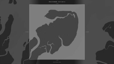 Brezilya 'ya ait Güney Atlantik Okyanusu' nda Ilha do Andrade, bir bileklik yükseklik haritasında tanımlandı ve vurgulandı.