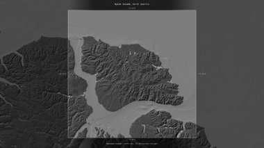 Kanada 'ya ait Baffin Körfezi' ndeki Bylot Adası, bir bileklik yükseklik haritasında tanımlandı ve vurgulandı.