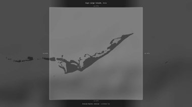 Küba 'ya ait Karayip Denizi' ndeki Cayo Largo Adası, bir bilek yüksekliği haritasında betimlendi ve vurgulandı.