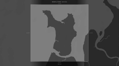 Avustralya 'ya ait Timor Denizi' ndeki Docherty Adası, bir bilek yüksekliği haritasında tanımlandı ve vurgulandı.