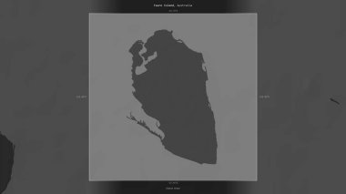 Avustralya 'ya ait Hint Okyanusu' ndaki Faure Adası, bir bilek yüksekliği haritasında betimlendi ve işaretlendi.