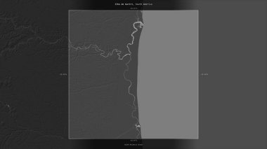 Brezilya 'ya ait Güney Atlantik Okyanusu' ndaki Ilha de Guriri, bir bileklik yükseklik haritasında tanımlandı ve vurgulandı.