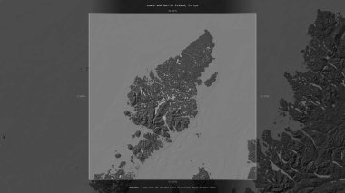 Birleşik Krallık 'a ait Kuzey Atlantik Okyanusu' ndaki Lewis ve Harris Adası, bir bilek yüksekliği haritasında tanımlandı ve vurgulandı.