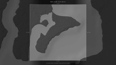 Güneydoğu Alaska ve Britanya Kolumbiyası 'nın Sahil Suları' ndaki Maury Adası, bir bileklik yükseklik haritasında tanımlandı ve vurgulandı.