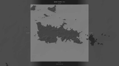 Doğu Çin Denizi 'ndeki Qushan Adası, Çin' e ait, bir bileklik yükseklik haritasında tanımlandı ve vurgulandı.