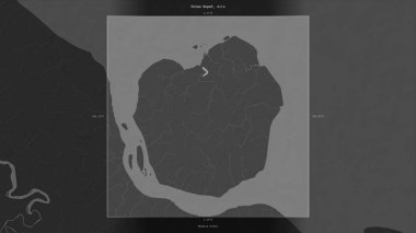 Endonezya 'ya ait Malacca Boğazı' ndaki Pulau Rupat, bir bilek yüksekliği haritasında tanımlandı ve vurgulandı