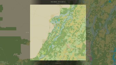 Karayip Denizi 'ndeki Albion Adası, Belize, Meksika arasında paylaşılan, bir topoğrafik, OSM İnsani Stil Haritası üzerinde tanımlanmış ve vurgulanmıştır.