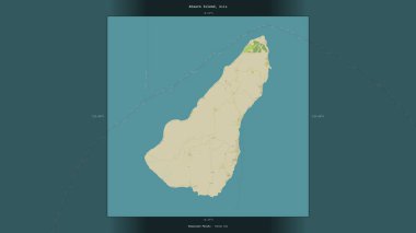 Doğu Timor 'a ait Banda Denizi' ndeki Atauro Adası, bir topoğrafik, OSM İnsani Yardım Stili haritasında tanımlanmış ve vurgulanmıştır.