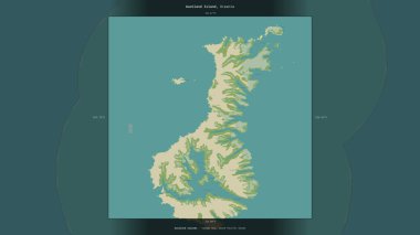 Tasman Denizi 'ndeki Auckland Adası, Yeni Zelanda' ya ait, bir topoğrafik, OSM İnsani Yardım Stili haritasında tanımlanmış ve vurgulanmıştır.