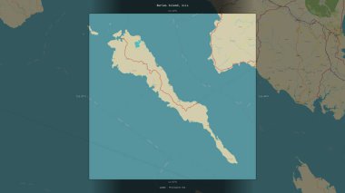 Filipinler 'deki Burias Adası, OSM İnsani Yardım Stili haritasında tanımlanmış ve vurgulanmıştır.
