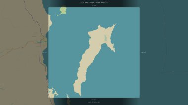 Meksika Körfezi 'ndeki Isla del Carmen, bir topoğrafik, OSM İnsani Stil Haritası' nda tanımlandı ve vurgulandı.