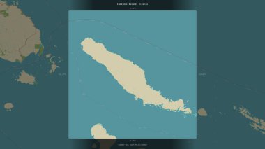 Solomon Adalarına ait Solomon Denizi 'ndeki Choiseul Adası, bir topoğrafik, OSM İnsani Stil Haritası' nda tanımlandı ve vurgulandı.