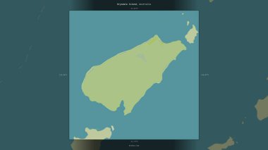 Avustralya 'ya ait Arafura Denizi' ndeki Drysdale Adası, bir topoğrafik, OSM İnsani Yardım Stili haritasında tanımlanmış ve vurgulanmıştır.