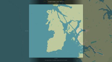Güneydoğu Alaska ve Britanya Kolumbiyası 'nın Kıyı Suları' ndaki Kruzof Adası, bir topoğrafik, OSM İnsani Stil Haritası 'nda tanımlandı ve vurgulandı.