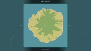 Filipinler 'deki Maripipi Adası, bir topoğrafi, OSM İnsani Yardım Stili haritasında tanımlandı ve vurgulandı.