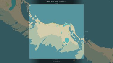 Kuzey Atlantik Okyanusu 'ndaki Turks ve Caicos Adalarına ait Orta Caicos Adası, bir topoğrafi, OSM İnsani Stil Haritası' nda tanımlanmış ve vurgulanmıştır.