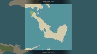 Solomon Denizi 'ndeki Papua Yeni Gine' ye ait Normanby Adası, bir topoğrafik, OSM İnsani Stil Haritası 'nda betimlendi ve vurgulandı.