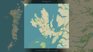 İskoçya 'nın batı kıyısındaki İç Denizler' deki Skye Adası, bir topoğrafik, OSM İnsani Yardım Stili haritasında tanımlandı ve vurgulandı.