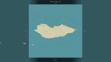 Yemen 'e ait Arap Denizi' ndeki Socotra Adası, bir topoğrafik, OSM İnsani Stil Haritası 'nda tanımlandı ve vurgulandı.