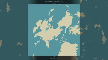 Andaman veya Burma Denizi 'ndeki Thayawthadangyi Kyun Adası, Myanmar' a ait, bir topoğrafik, OSM İnsani Stil Haritası üzerinde tanımlanmış ve vurgulanmıştır.