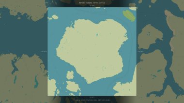 Güneydoğu Alaska ve Britanya Kolumbiyası 'nın Sahil Suları' ndaki Zarembo Adası, bir topoğrafik, OSM İnsani Stil Haritası 'nda tanımlandı ve vurgulandı.