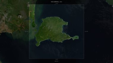 Endonezya 'ya ait Banda Denizi' ndeki Pulau Bahubulu, 6 Nisan 2021 'de çekilen bir uydu görüntüsünde tanımlandı ve vurgulandı.