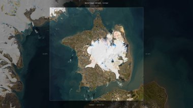 Norveç 'e ait Barentsya Adası, 23 Ağustos 2020' de çekilmiş bir uydu görüntüsüyle tanımlandı ve vurgulandı.