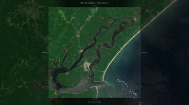 Brezilya 'ya ait Güney Atlantik Okyanusu' ndaki Ilha de Cananeia, 30 Ocak 2019 'da çekilen bir uydu görüntüsünde tanımlandı ve vurgulandı.