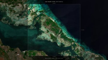 Küba 'ya ait Kuzey Atlantik Okyanusu' ndaki Cayo Guajaba Adası, 13 Mart 2023 'te çekilen bir uydu görüntüsünde tanımlandı ve vurgulandı.