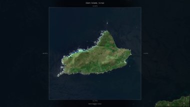 İrlanda 'ya ait Kuzey Atlantik Okyanusu' ndaki Clare Adası, 2 Haziran 2023 'te çekilmiş bir uydu görüntüsüyle tanımlandı ve vurgulandı.
